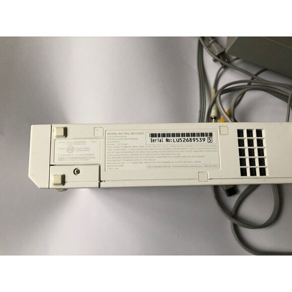 Nintendo Wii Gaming Console, Sensor +Cords White RVL-001(USA) - Picture 5 of 5